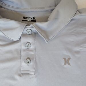 Boys Hurley Light Gray Active Polo Shirt NWT